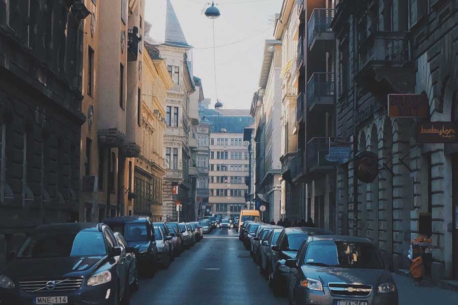A European city street